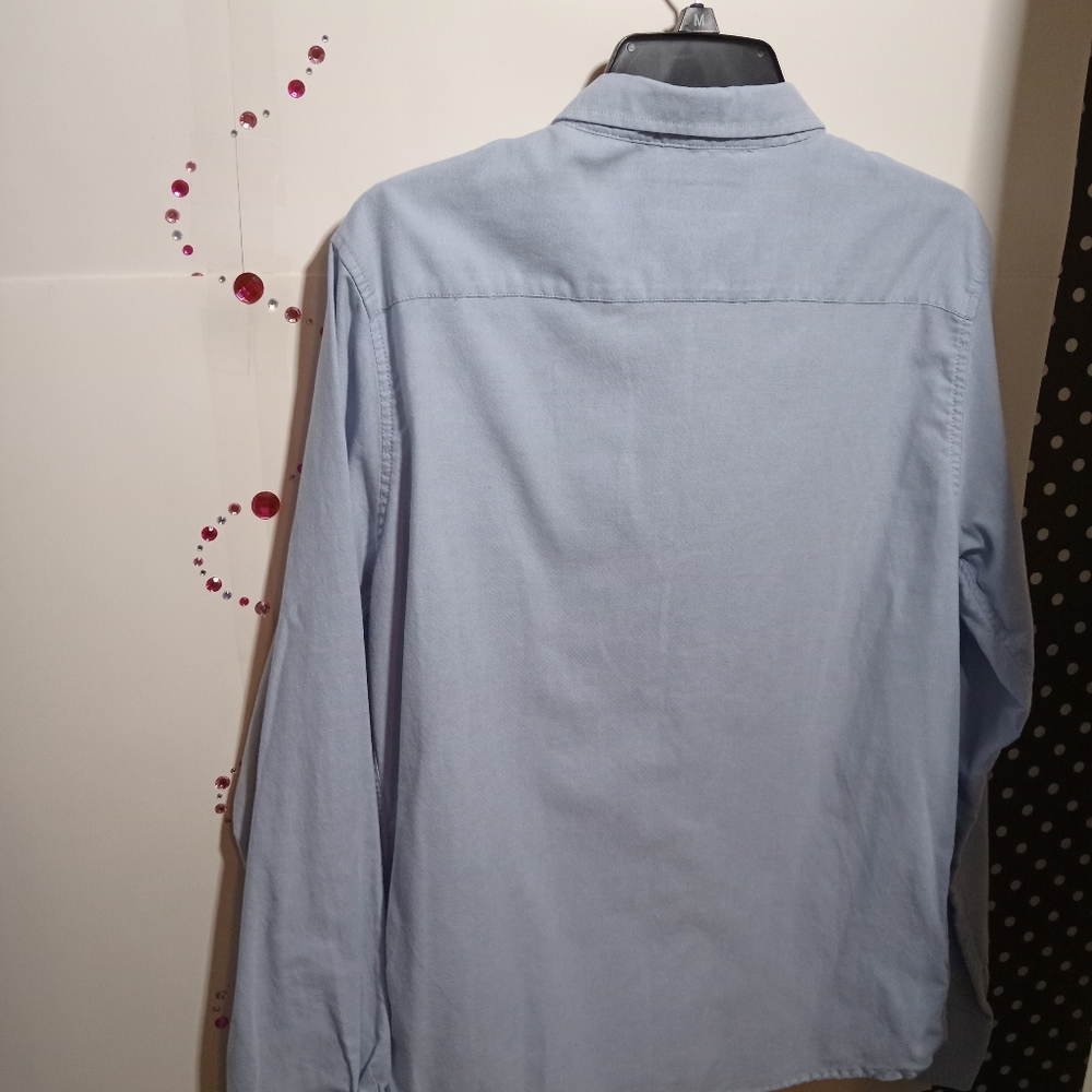 Eighty Eight platinum men's cotton long sleeve button-down oxford SZ large - Picture 8 of 8